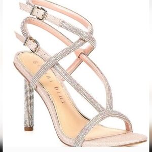 Gianni Bini Juniaa Suede Rhinestone Detail Strappy Dress Sandals, Sz 7.5